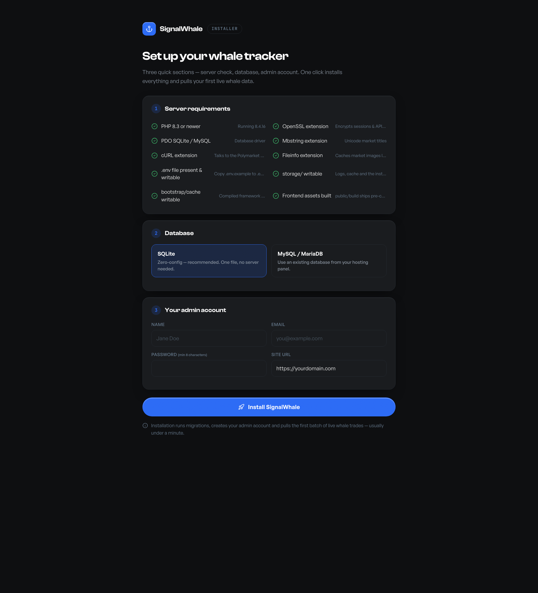 Web installer